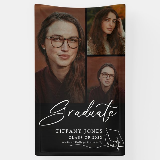 Moderner Graduate Foto Abschluss Banner (Vertikal)