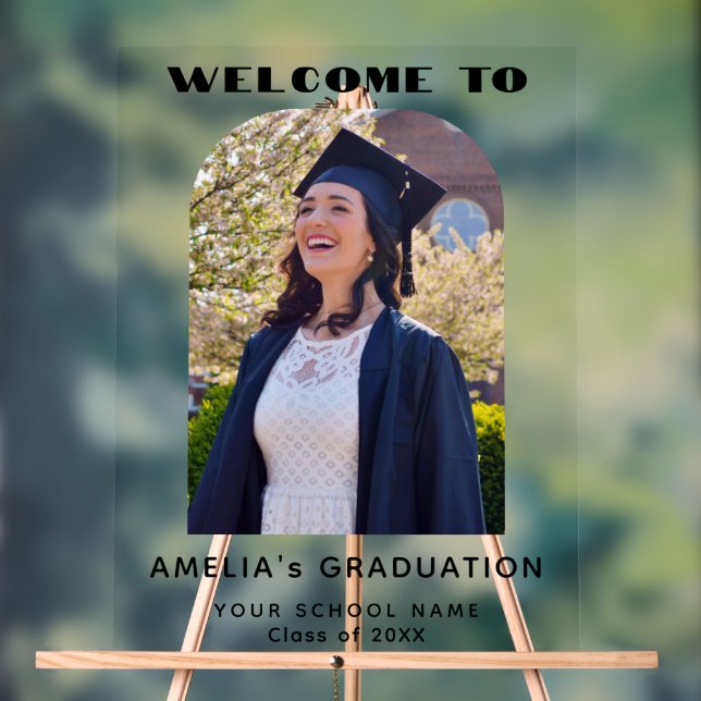 Moderner Graduate Foto Arch Willkommen Acrylschild (Neutral)