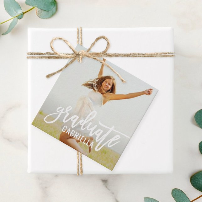 Moderner Graduate Personalisiert Foto Abschluss Geschenkanhänger (Von Creator hochgeladen)