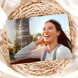 Moderner Graduate Script Foto Abschluss Einladung