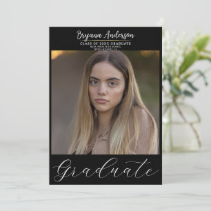 Moderner Graduate Trendy Foto Abschluss Einladung