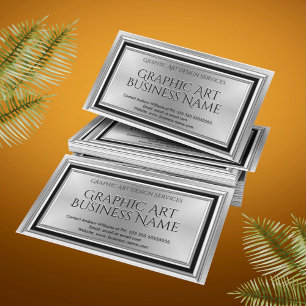 Moderner Grafikdesigner Silver Black Deko Visitenkarte