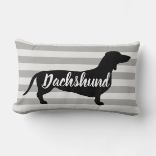Moderner Graue Streifen Dackel Hund Lendenkissen