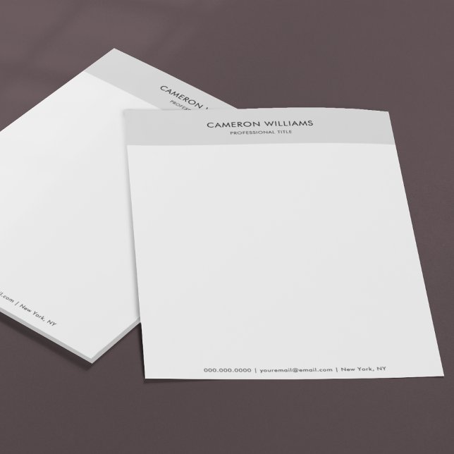 Moderner grauer Farbblock Danke Job Interview Briefbogen (Modern Gray Color Block Thank You Job Interview Letterhead
)