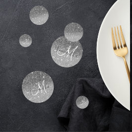 Moderner grauer Glitzer Glitzern Personalisiert Na Konfetti