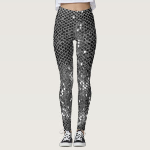 Moderner grauer Glitzer Glitzern Personalisiert Na Leggings