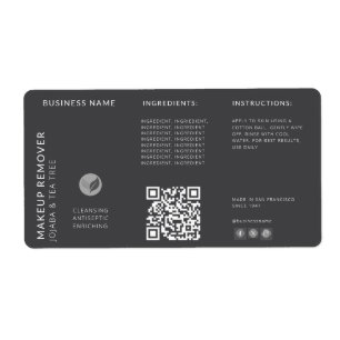 Moderner Grauer QR Code Wraparound Flaschen Inhalt
