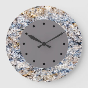 Moderner grauer und blauer Steinmarmor Große Wanduhr