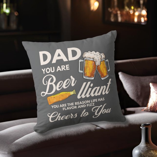 Moderner Grauer Vater Du bist ein genialer Vater Kissen (Von Creator hochgeladen)
