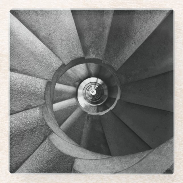 Moderner Graustufen-Untersetzer Glasuntersetzer (Vorderseite)