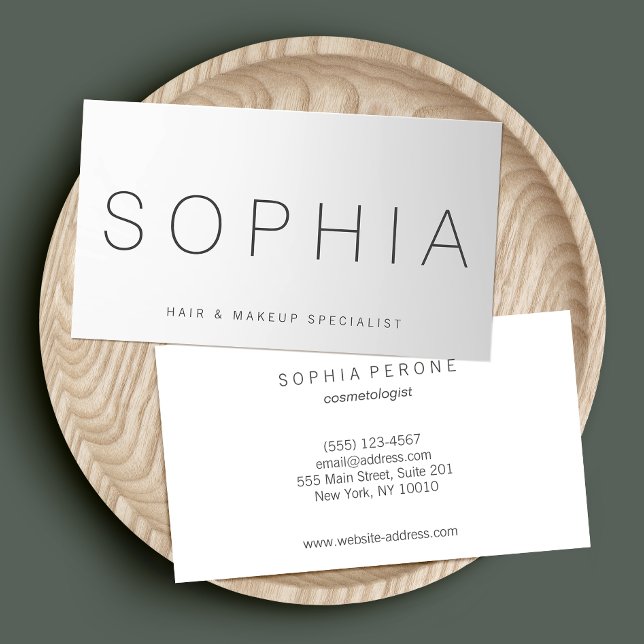 Moderner Gray Gradient Beruflich Beauty Salon Visitenkarte (Von Creator hochgeladen)
