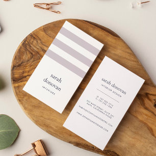 Moderner Gray Lilac Stripe Visitenkarte