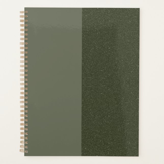 Moderner Green Dual Texture Weekly Planer (Vorderseite)