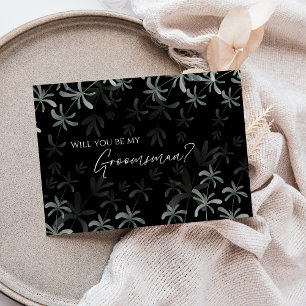 Moderner Greenery Black Wedding Trauzeuge Vorschla Einladung