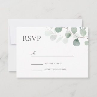 Moderner Greenery Wedding jeder Anlass RSVP Karte