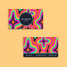 Moderner Groovy farbiger Retro-Regenbogen Abstrakt
