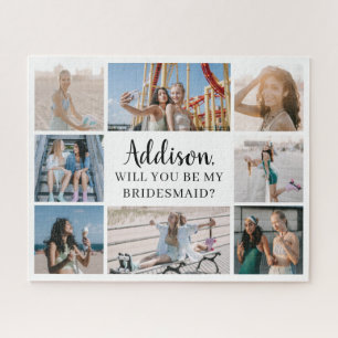 Moderner großer 8-Foto Collage Bridesmaid-Vorschla
