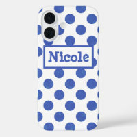 Moderner großer Blue-Polka-Dot