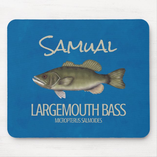 Moderner Großmäuliger Barsch Angler Einfach Mousepad (Vorne)