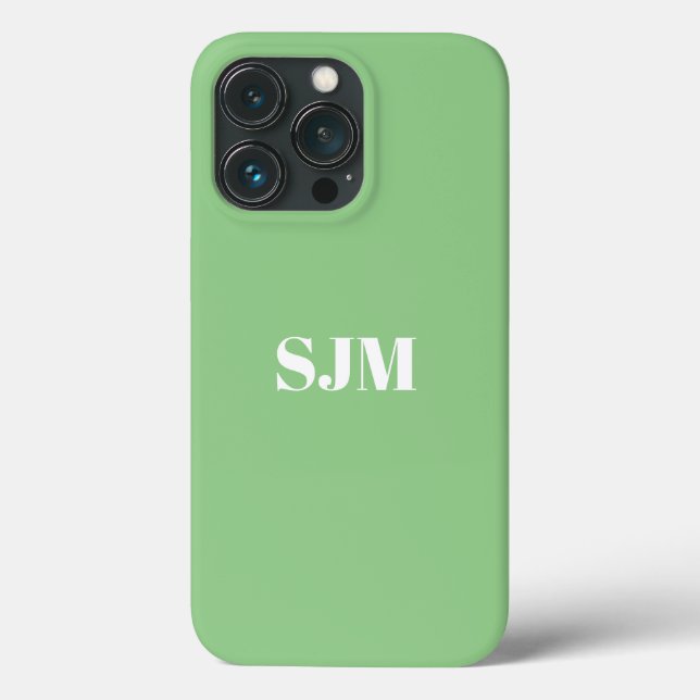 Moderner, grün, kundenspezifischer Name Case-Mate iPhone Hülle (Rückseite)