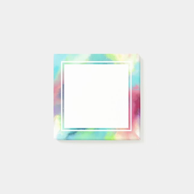 Moderner Grün- und Rothalsnebel Post-it Klebezettel (Vorderseite)