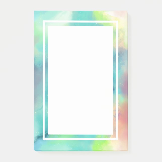 Moderner Grün- und Rothalsnebel Post-it Klebezettel (Vorderseite)