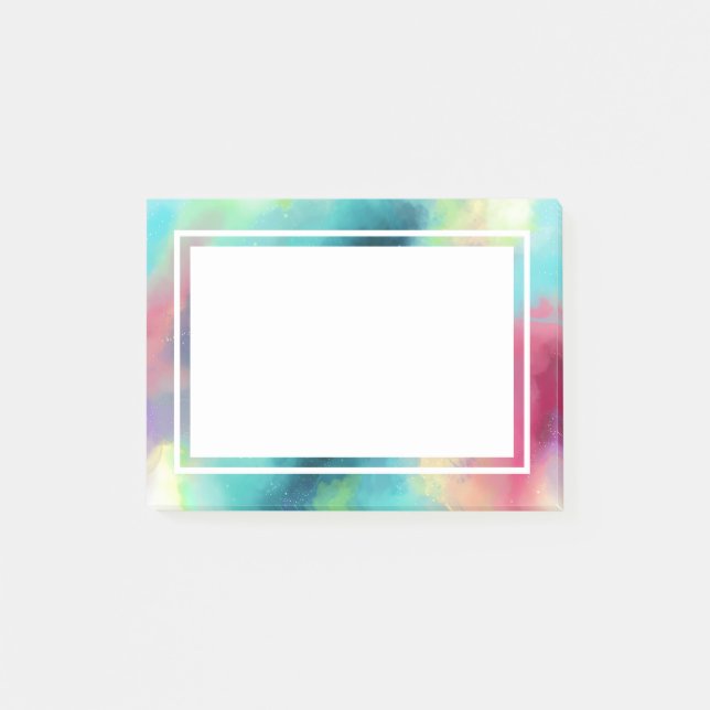 Moderner Grün- und Rothalsnebel Post-it Klebezettel (Vorderseite)