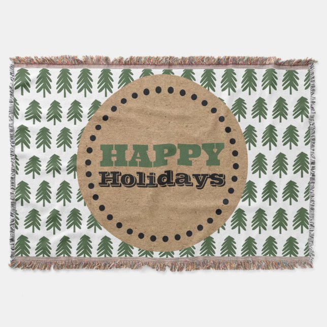 Moderner Grün-Weiß-Weihnachtsbaum Decke (Vorderseite)