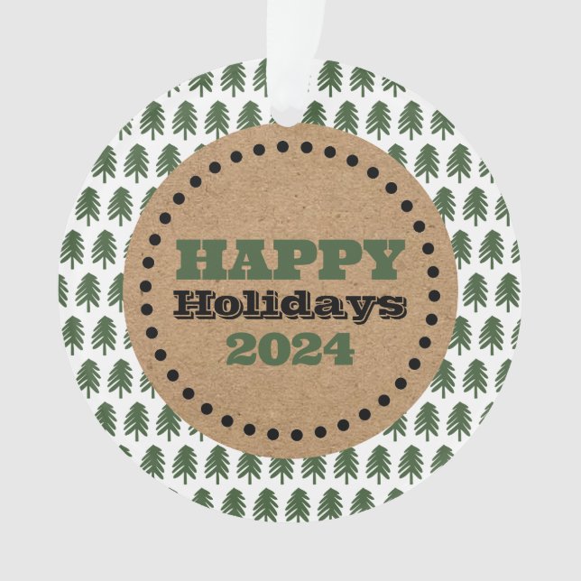 Moderner Grün-Weiß-Weihnachtsbaum Ornament (Vorderseite)