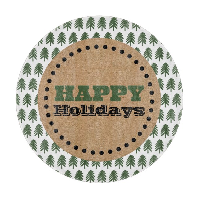 Moderner Grün-Weiß-Weihnachtsbaum Schneidebrett (Vorderseite)