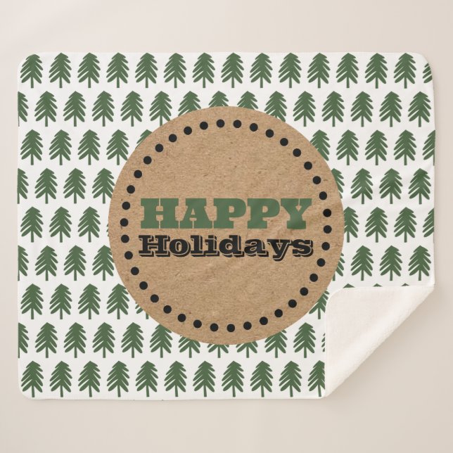 Moderner Grün-Weiß-Weihnachtsbaum Sherpadecke (Vorderseite (Horizontal))