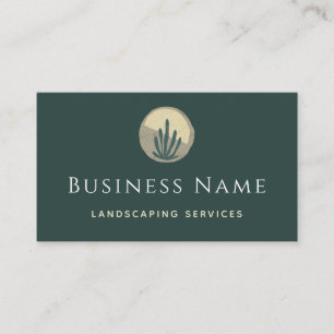 Moderner Grüner Boho Pflanze Yard Landscaping Gree Visitenkarte