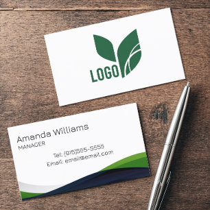Moderner Grüner Swirl Mitarbeiter Visitenkarte