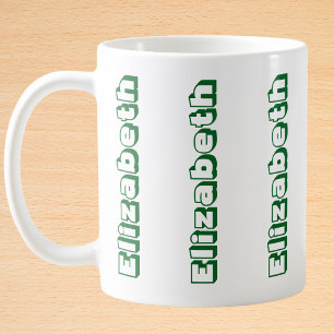 Moderner grüner vertikaler Name Personalisiert Kaffeetasse
