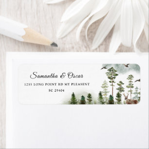 Moderner Grünwald Aquarellbäume