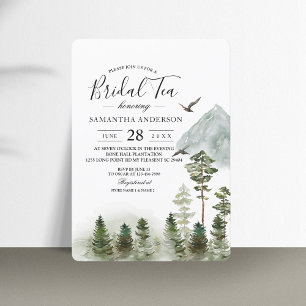 Moderner Grünwald   Aquarellbäume Einladung