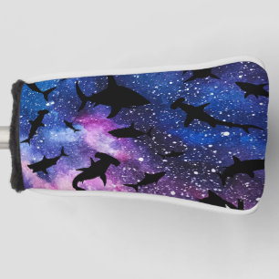 Moderner Hai-Kiefer unter der Meergalaxie Golf Headcover