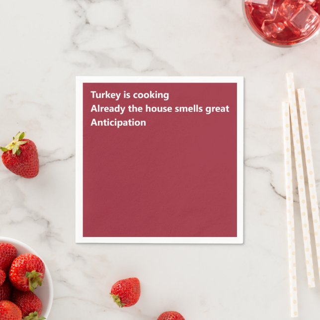 Moderner Haiku Gedicht Minimal Burgundy Erntedank Serviette (Beispiel)