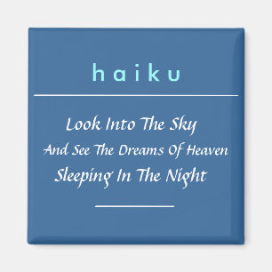 Moderner Haiku-Kühlschrank-Magnet (Quadrat) Magnet