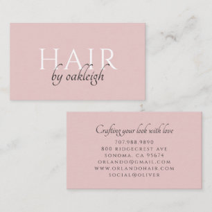Moderner Hairstylist Minimale Typografie Staubiges Visitenkarte
