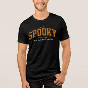 Moderner Halloween Gruseliger Zahnarzt Benutzerdef Tri-Blend Shirt