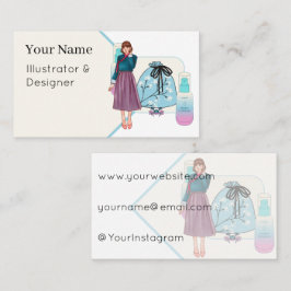 Moderner Hanbok & Hydro-Essenz K-Beauty Visitenkarte