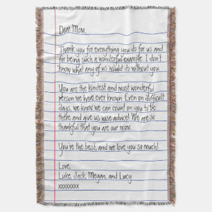 Moderner handgeschriebener Brief über das Linedpa Decke