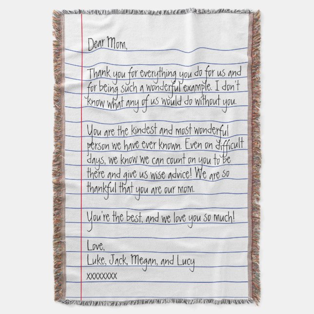 Moderner handgeschriebener Brief über das Linedpap Decke (Vorderseite Vertikal)