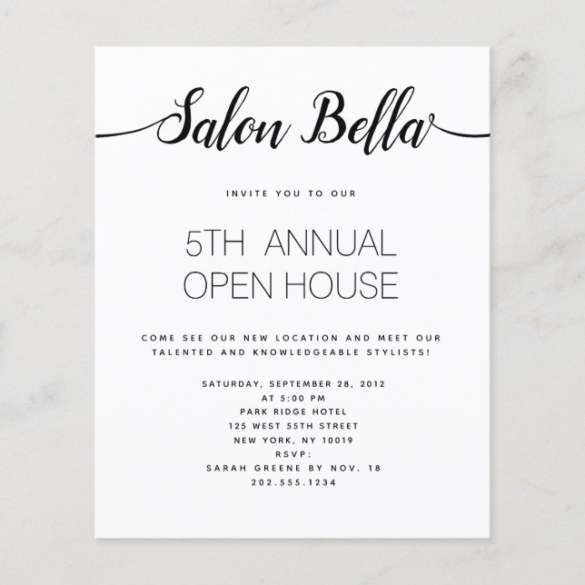 Moderner, handgeschriebener Kalligrafie-Schönheits Flyer (Vorne)