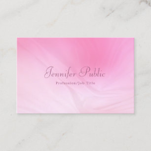 Moderner handgeschriebener Name Elegante Rosa Beru Visitenkarte