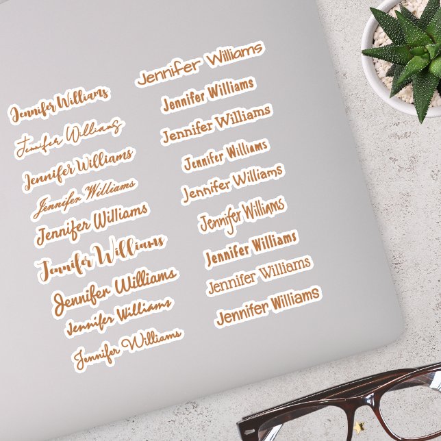 Moderner Handschrift-Name (18 Stile) - Bronze Aufkleber (Von Creator hochgeladen)