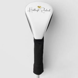 Moderner handschriftlicher Schriftzug-Monogramm Golf Headcover