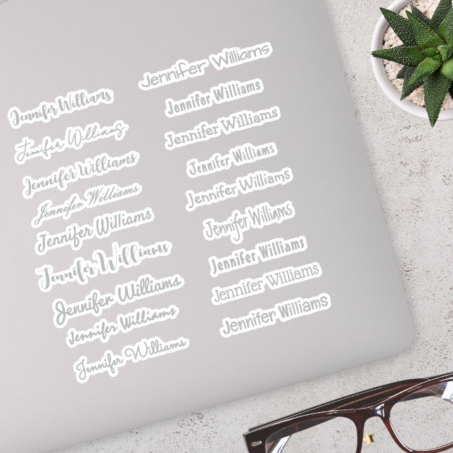 Moderner Handschriftname (18 Stile) - Silber Aufkleber (Von Creator hochgeladen)