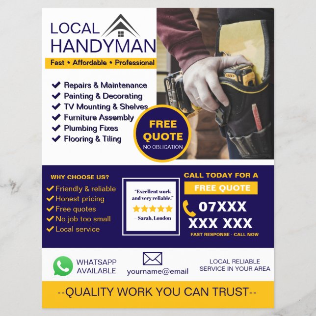 Moderner Handwerker-Service-Flyer Flyer (Vorne)